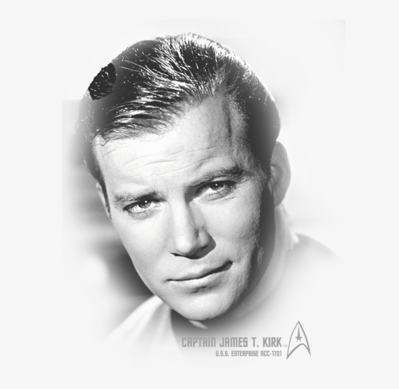 Star Trek Captain Kirk Portrait Men's Long Sleeve T-shirt - Shannen Doherty Now 2015, transparent png download