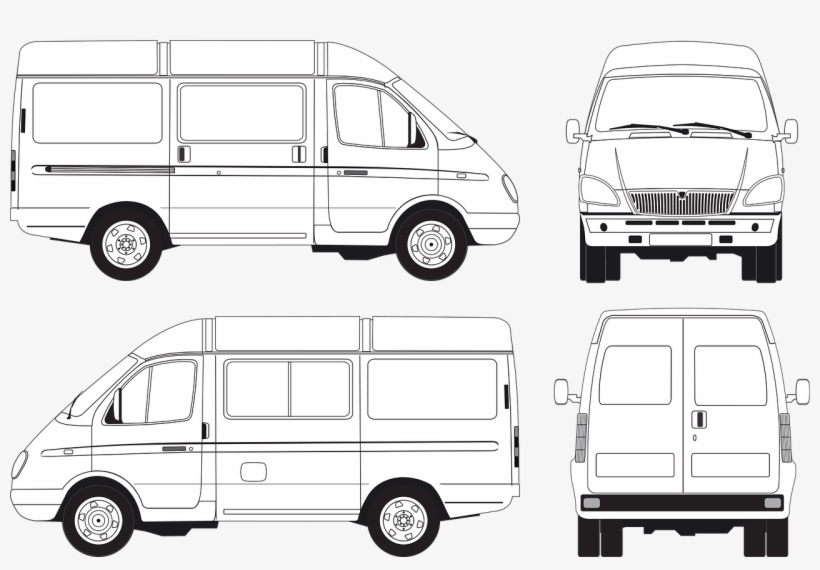 Gazelle Passenger Russian Bus Minibus - Пассажирская Газель Вектор, transparent png download