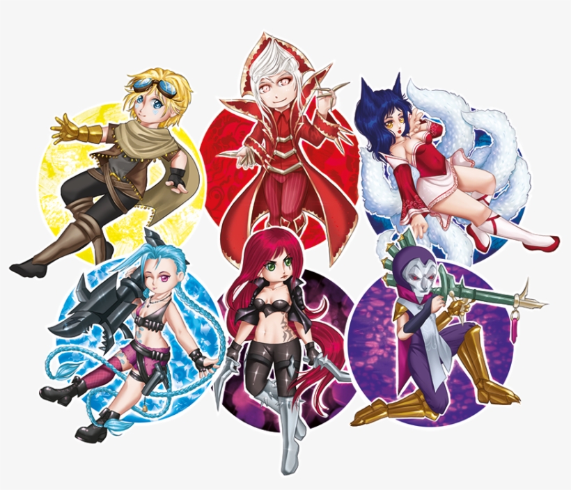 #ahri #vladimir #ezreal #jinx #katarina #jhinpic - Cartoon, transparent png download