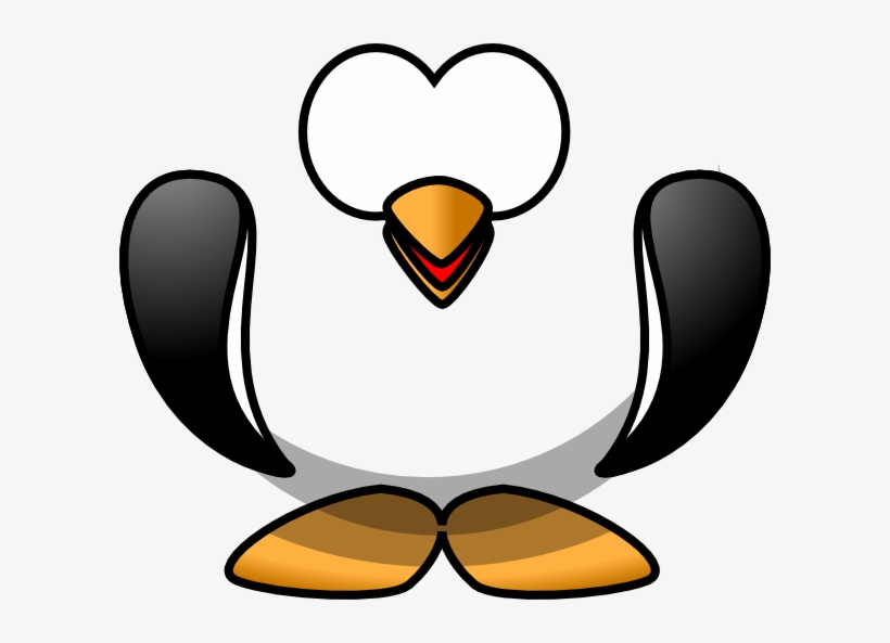 Penguin With Beak Slightly Open Clip Art - Penguin Beak Clipart, transparent png download