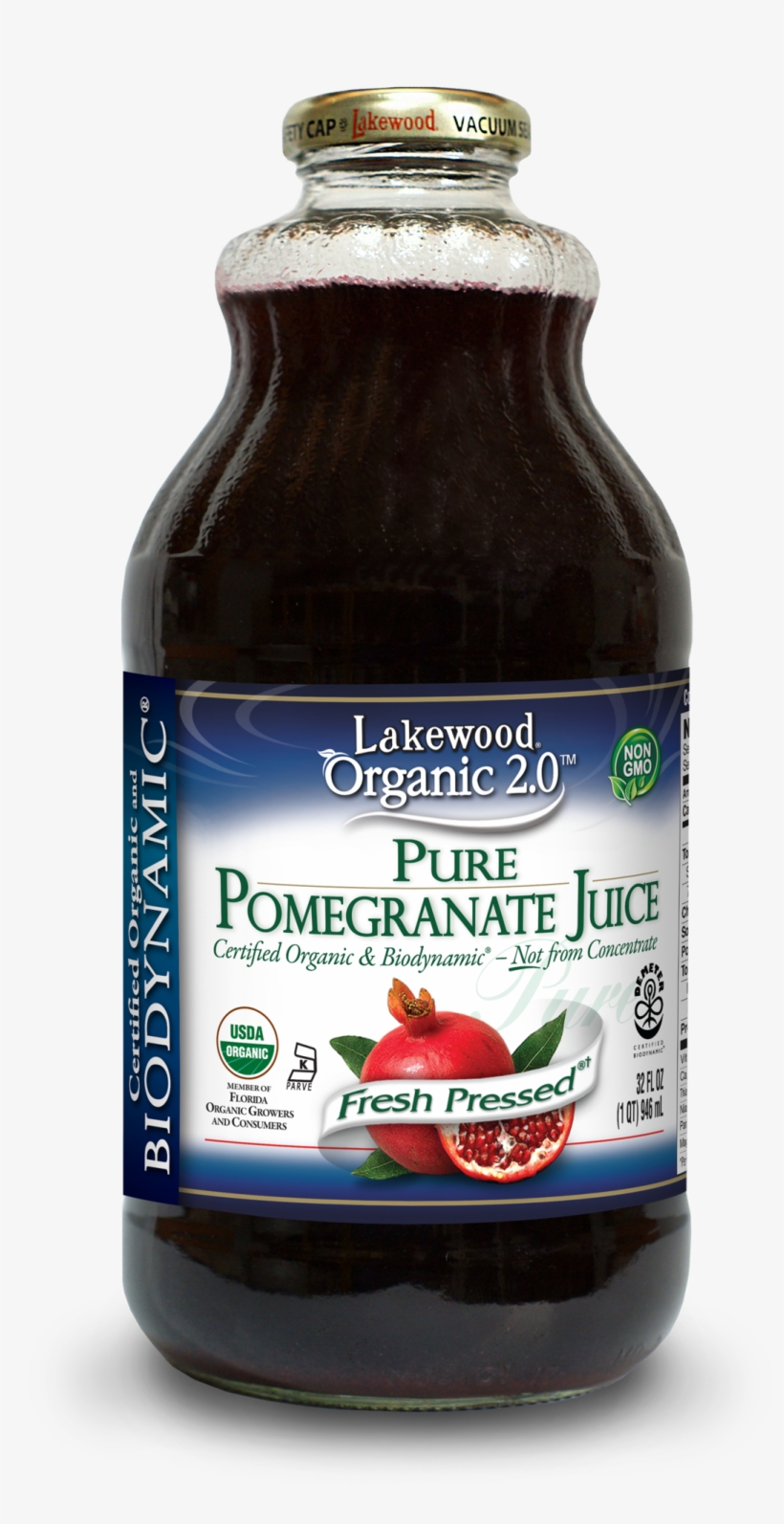 Lakewood Biodynamic® Pure Pomegranate Juice, 32 Ounce - Lakewood Organic Pure Beet Juice, transparent png download