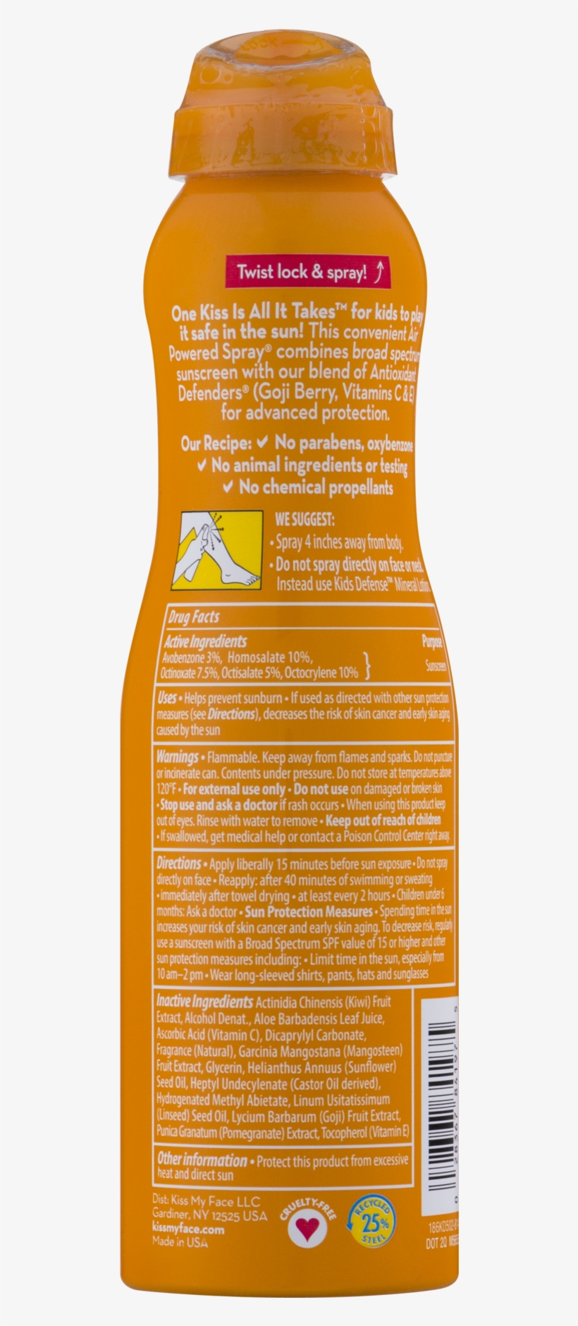 Kiss My Face Obsessively Kids Defense Air Powered Spray - Plastic Bottle, transparent png download