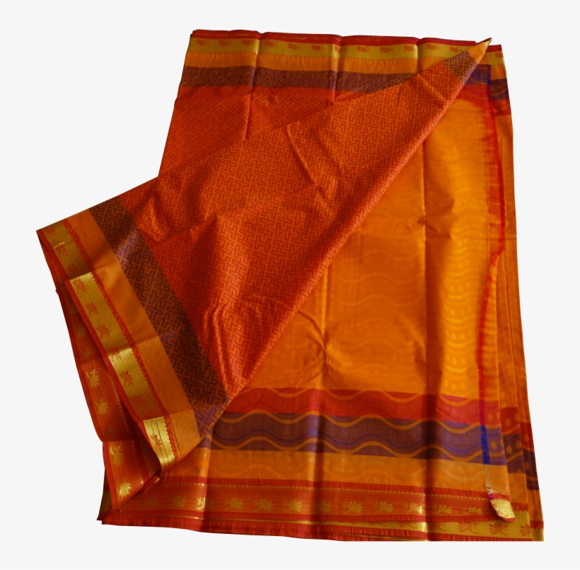 Art Silk Saree With Contrast Blouse - Silk, transparent png download