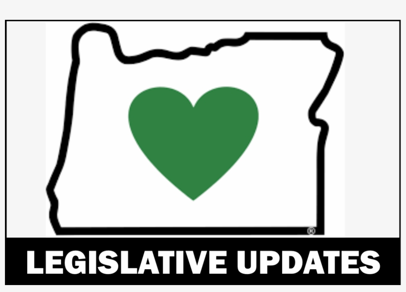 Outline Of The State Of Oregon With Green Heart And - Oregon Green Heart Png, transparent png download