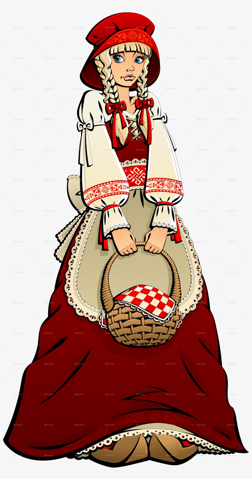 Little Red Riding Hood - Крестьянские Дети Иллюстрации, transparent png download