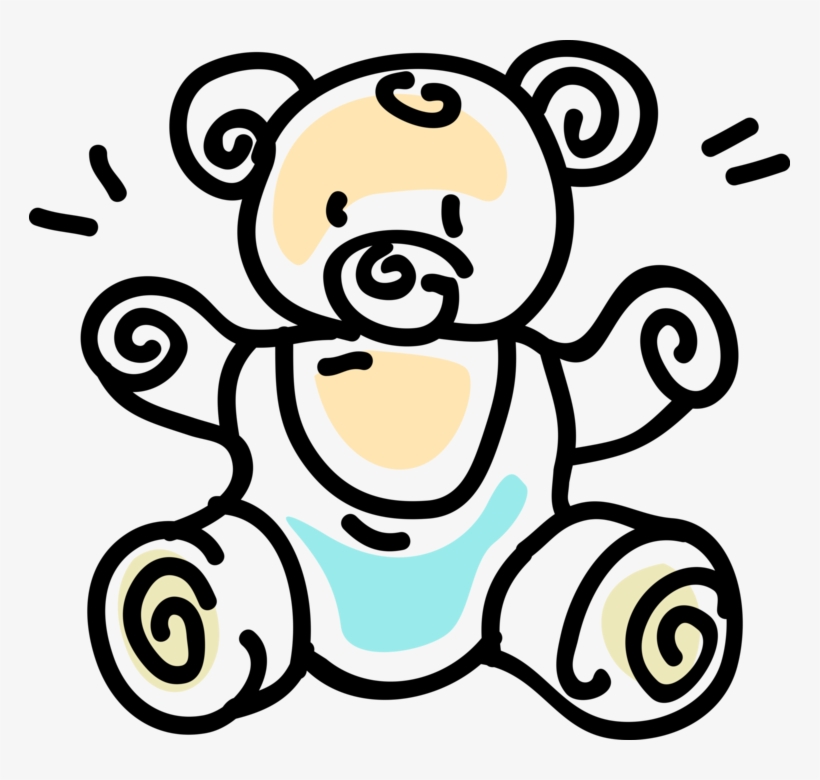 Vector Illustration Of Child's Stuffed Animal Teddy - Cartoon, transparent png download