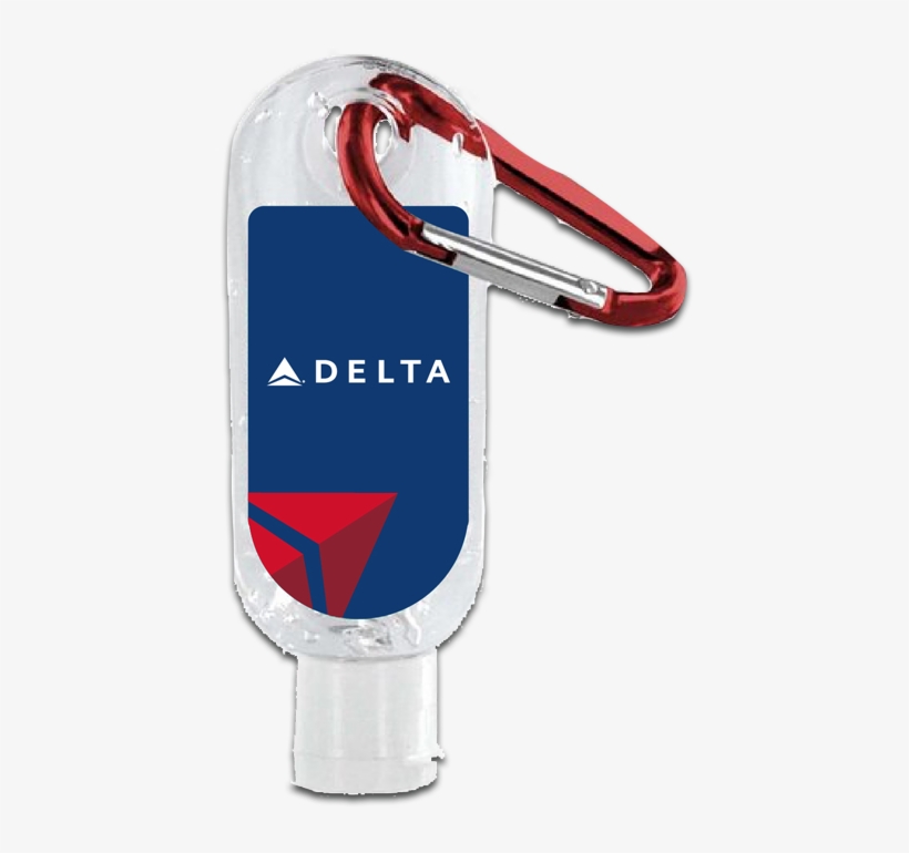 Clear Sanitizer In Clear Bottle With Carabiner - Delta Air Lines, transparent png download