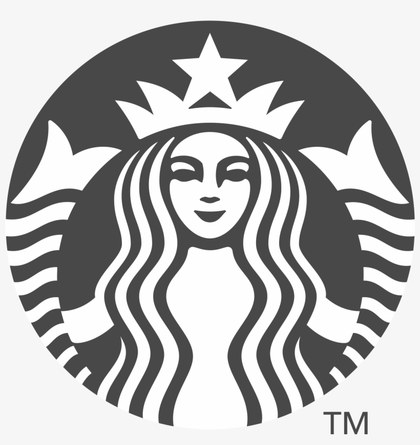 Starbucks Logo Black And White - Starbucks New Logo 2011, transparent png download