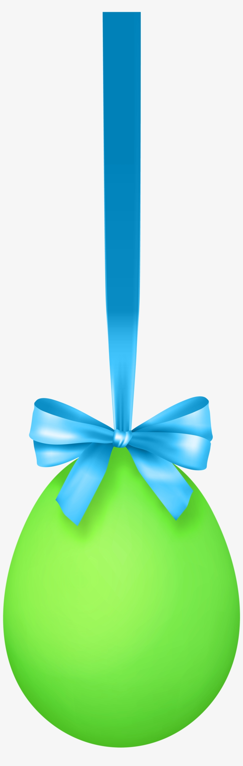 Green Hanging Easter Egg With Bow Transparent Clip - Satin, transparent png download