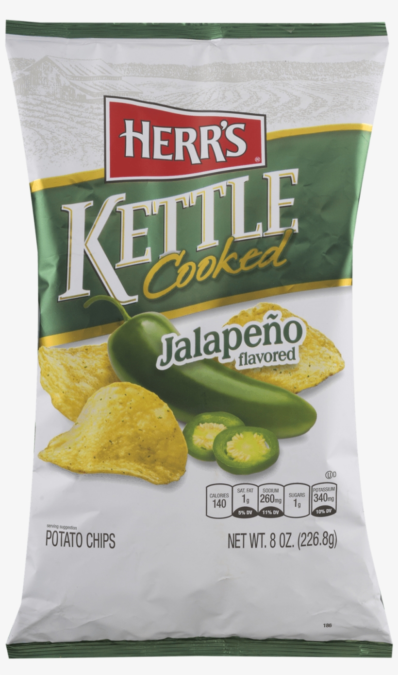 Herr' Kettle Cooked Potato Chips Jalapeno - Herr's Chips, transparent png download