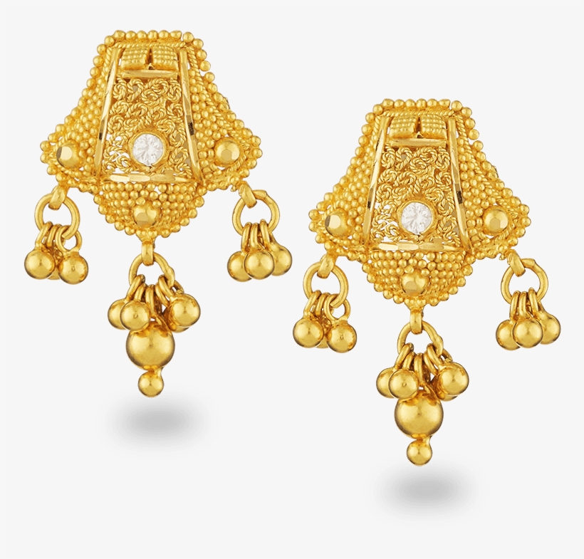 22ct Gold Filigree Earrings - Earrings, transparent png download