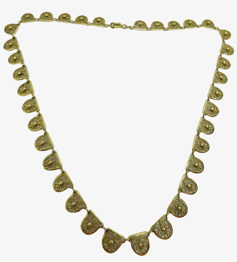 Vintage Elegant French 18 Karat Gold Filigree Necklace - Rudra Mala, transparent png download