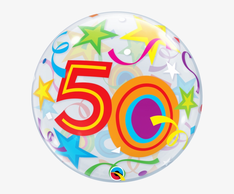 50th Birthday Bubble Balloon With Brilliant Stars & - Circle, transparent png download