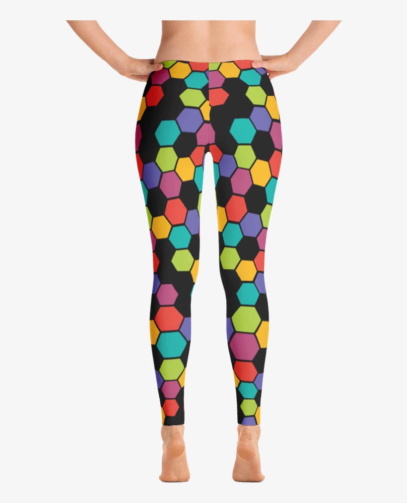 Tyfe Black And Color Hexagon Leggings - Leggings, transparent png download