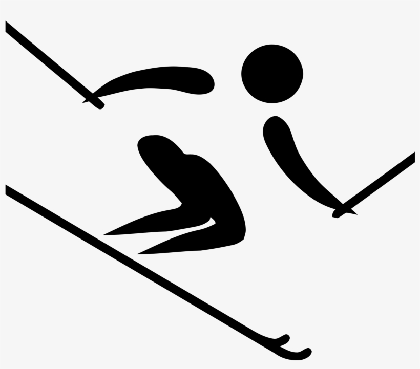 Skiing - Alpine Skiing Olympic Symbol, transparent png download