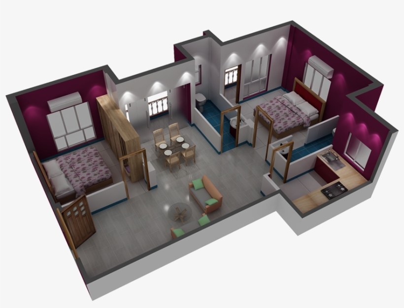 Flat-b - Floor Plan, transparent png download