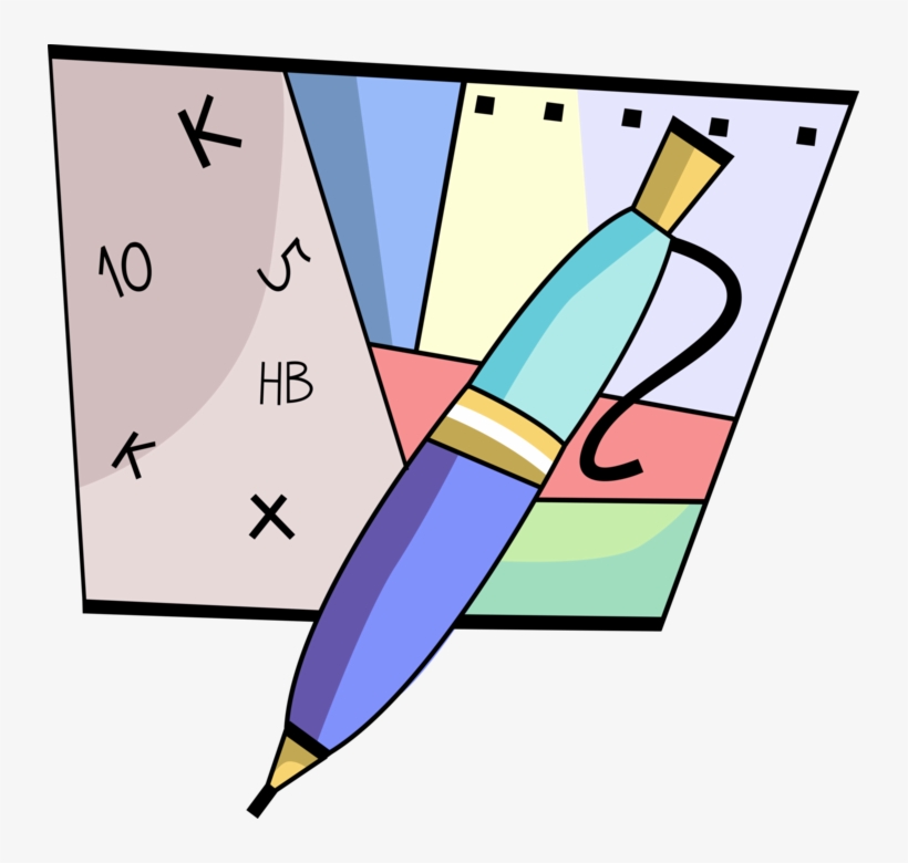 Vector Illustration Of Retractable Ballpoint Pen Writing, transparent png download