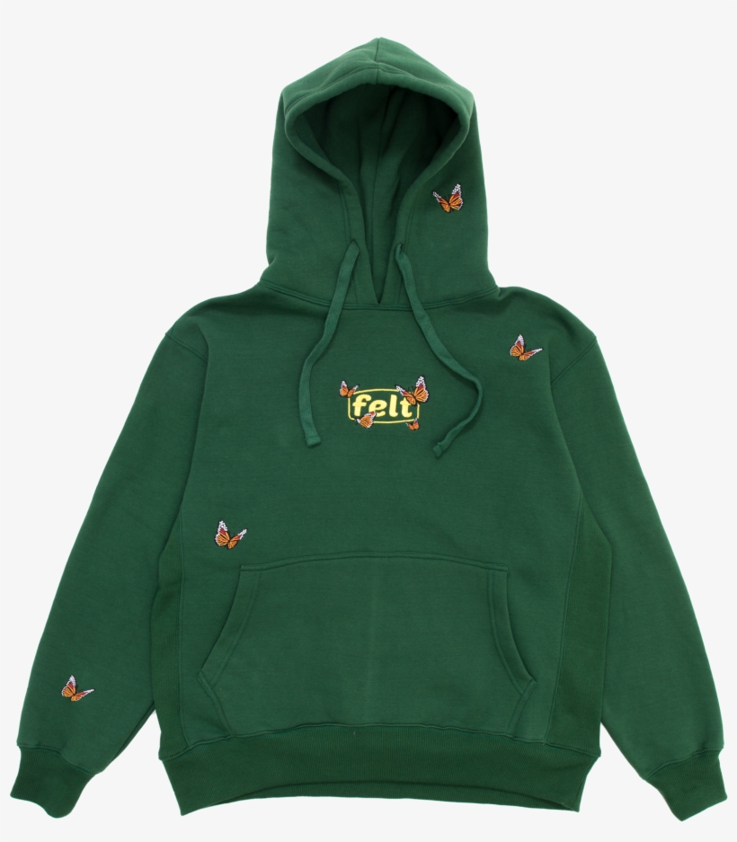 Green Butterfly - Tommy Hilfiger Crest Hoodie, transparent png download