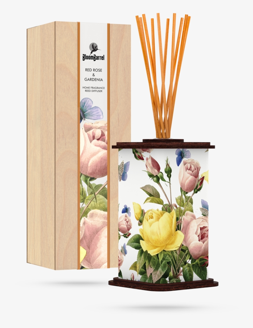 Bloombarrel Home Fragrance Reed Diffuser Red Rose Gardenia - Perfume, transparent png download