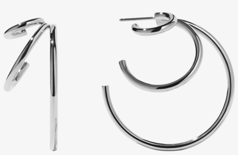 Triple Hoop Earrings - Earrings, transparent png download