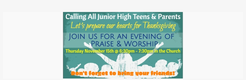 Join Us For An Evening Of Praise & Worship This Thurs - Poster, transparent png download