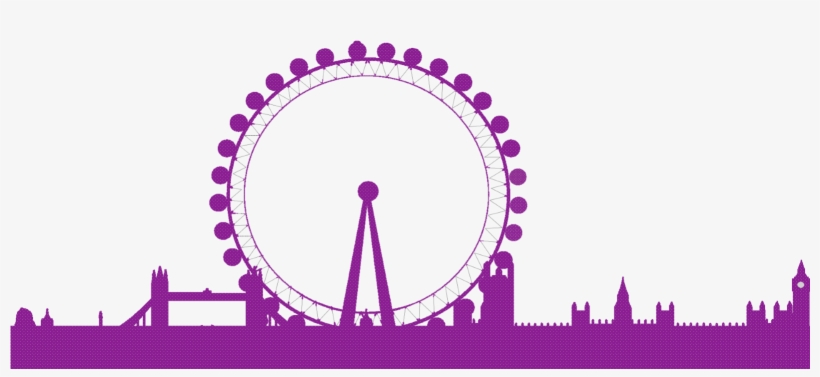 London Skyline Dotted London Directory X645 Dark - London Eye No Background, transparent png download