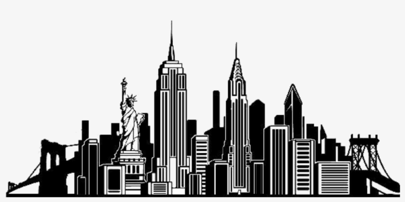City Sticker - Silhouette New York Skyline Png, transparent png download