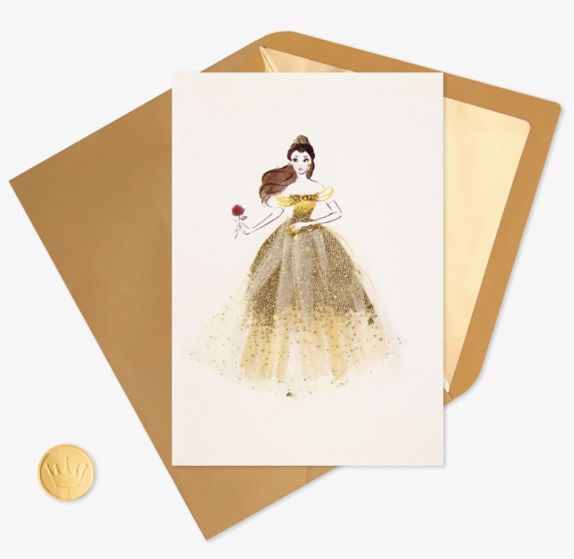 Disney Princess Belle Dreams Come True Birthday Card - Illustration, transparent png download