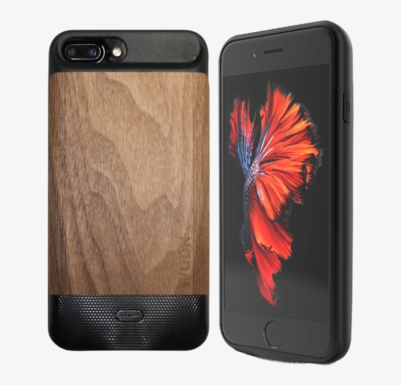 Wooden Iphone 6p, 7p, & 8p Plus Battery Charging Case - Mobile Phone Case, transparent png download