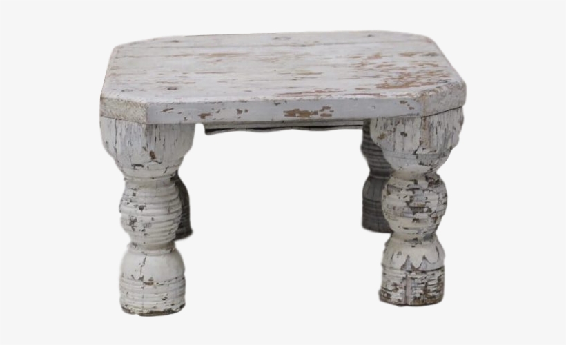 White Wooden Stool - Coffee Table, transparent png download
