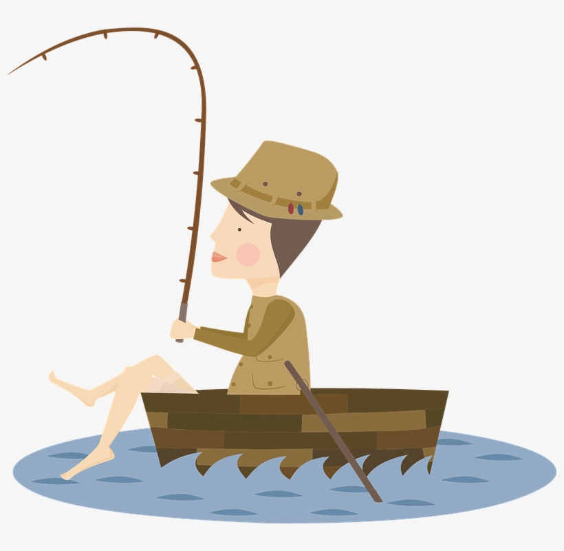 Jumping Bass Fish Clip Art - Fisherman Cartoon Png, transparent png download