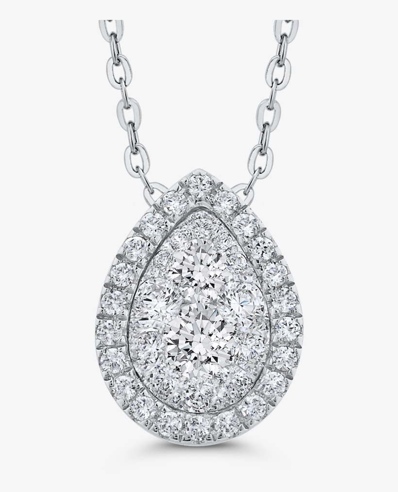 Lupea0019 42w - Diamond Pear Necklace Halo, transparent png download
