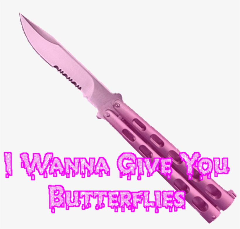 Butterflyknife Sticker - Wanna Give You Butterflies, transparent png download