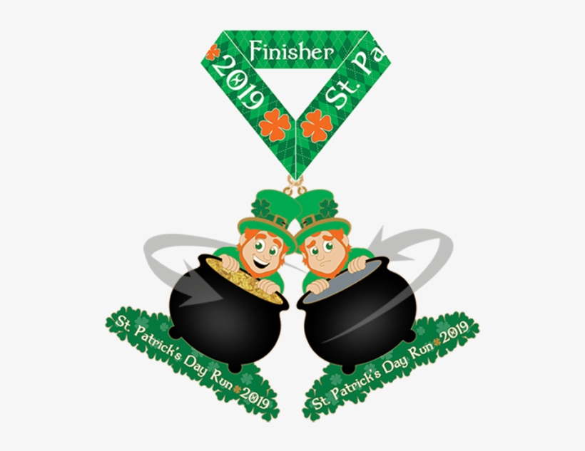 Two Sided Leprechaun And Pot Of Gold Medallion - Illustration, transparent png download