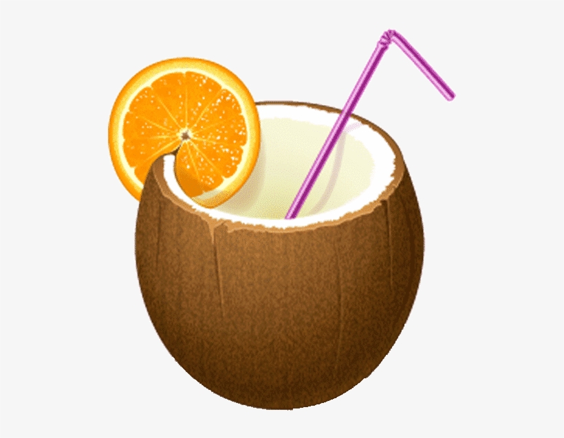 Coconut With Straw Png File - Cocktail Icon, transparent png download