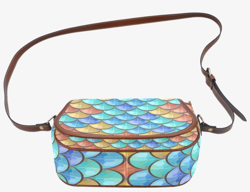 Polygonal River Fish Print Waterproof Saddle Bag - Shoulder Bag, transparent png download