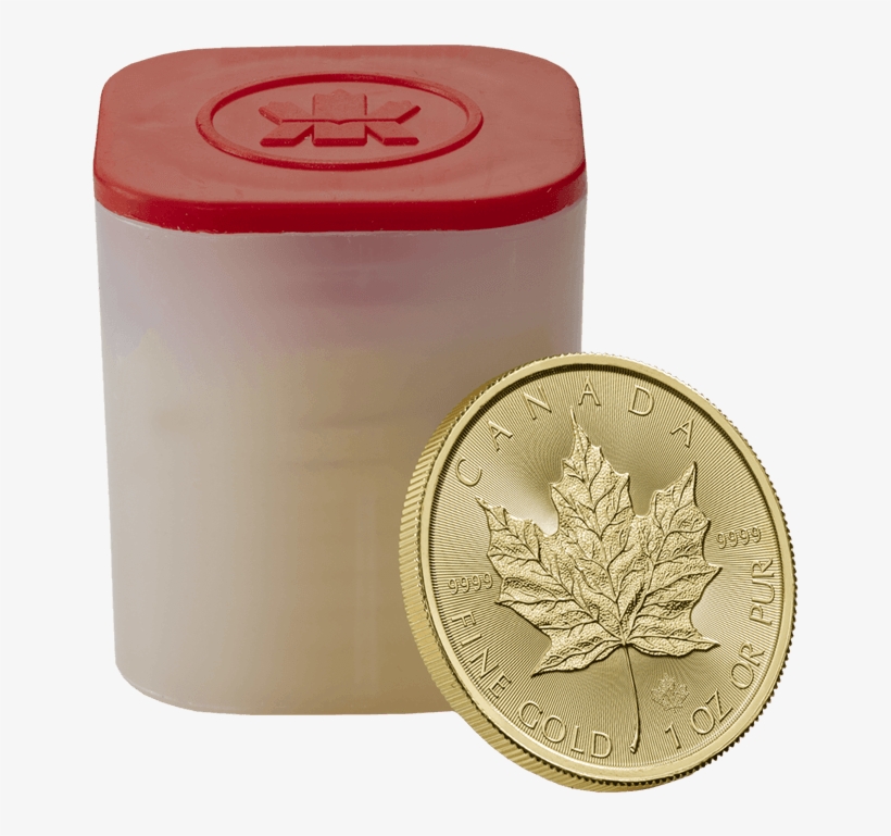 Canadian Maple Leaf 2017 1 Oz Gold Ten Coin Tube - Coin, transparent png download