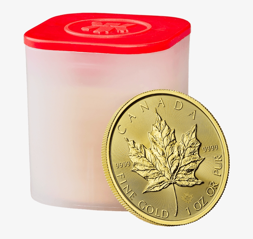 Canadian Maple Leaf 2018 1 Oz Gold Ten Coin Tube - Coin, transparent png download