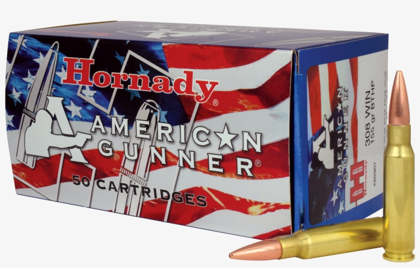 Hornady's 308 American Gunner Is Loaded With Match - Ammunition, transparent png download
