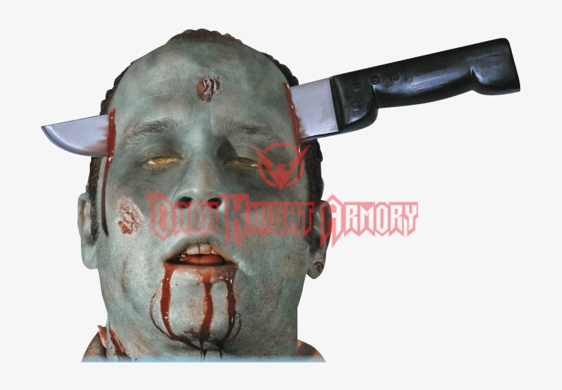 Zombie Knife Thru Head - Zombie Knife Through Head, transparent png download