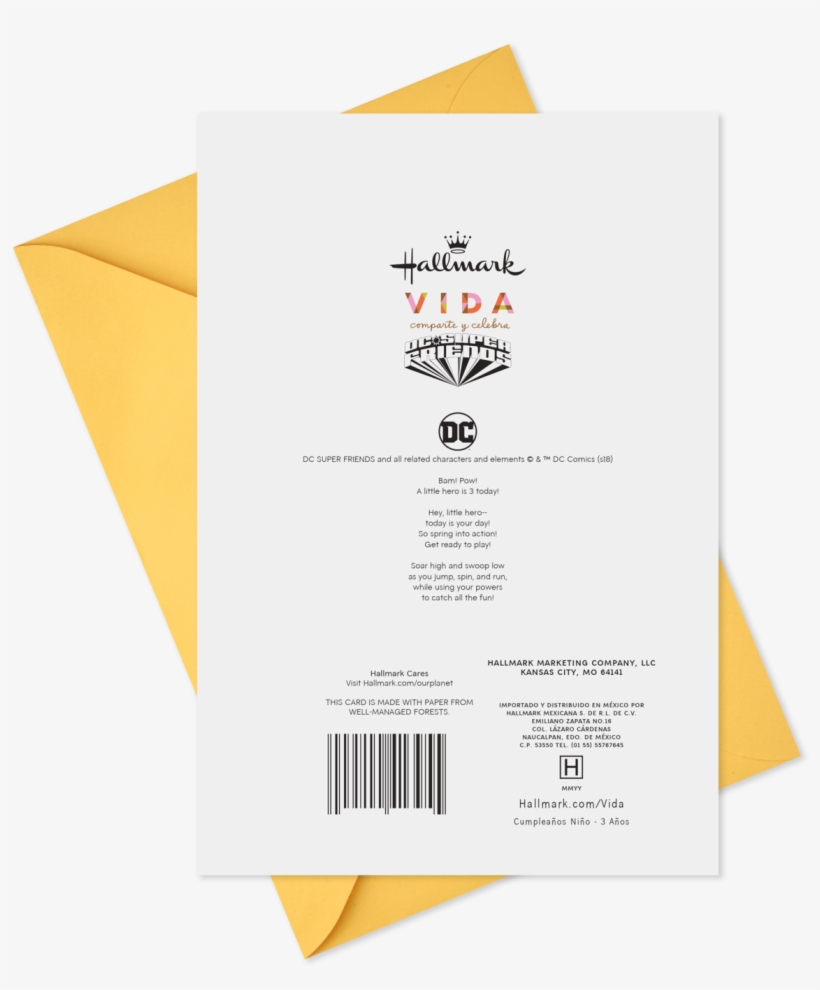 Dc Comics™ Dc Super Friends™ Little Hero Spanish-language - Greeting Card, transparent png download