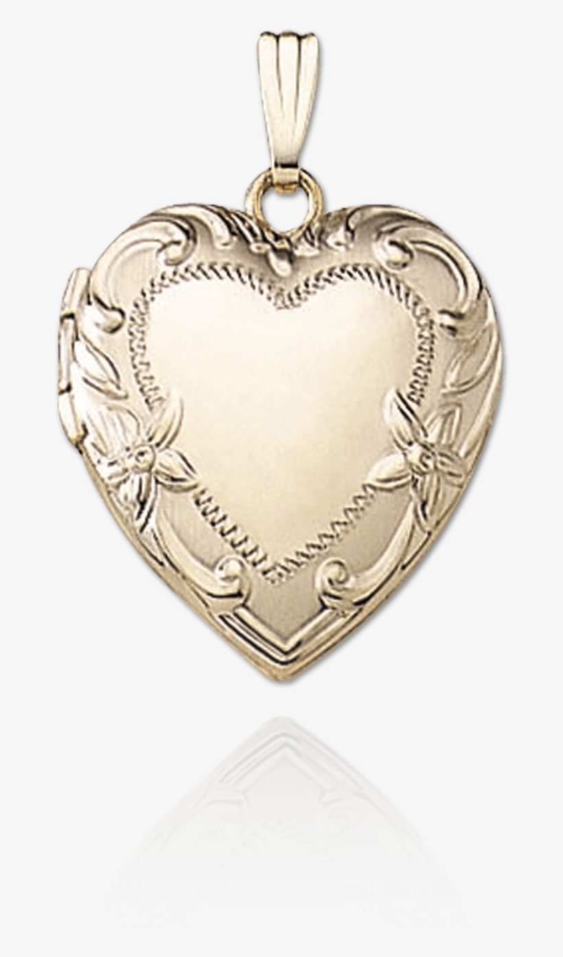 Heart Locket With Embossed Flower Design - Locket, transparent png download