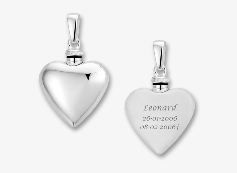 Silver Heartshaped Assieraad With Engraving - Locket, transparent png download