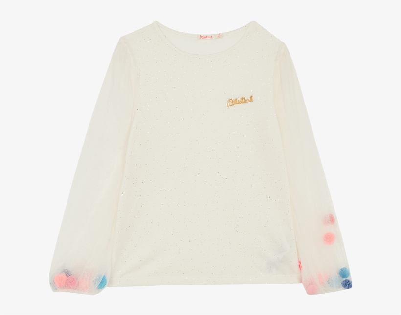 White Confetti Sleeve T-shirt - Long-sleeved T-shirt, transparent png download