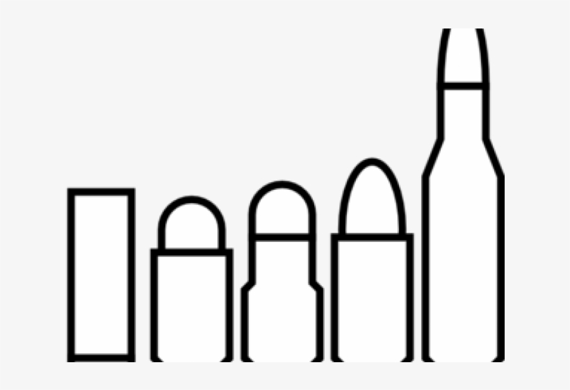 Shotgun Clipart Bullet Shell - Bullet Black And White Png, transparent png download