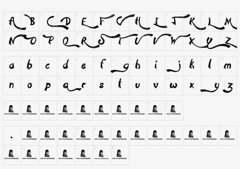 Character Map - Confetti Stream Font, transparent png download