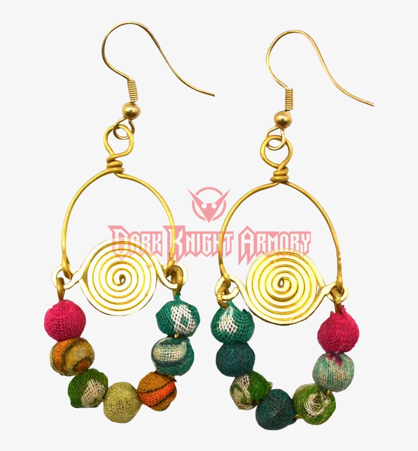 Viking Beaded Swirl Earrings - Earrings, transparent png download