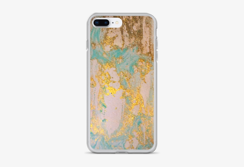 Aqua Gold Liquid Swirl Iphone Case - Mobile Phone Case, transparent png download
