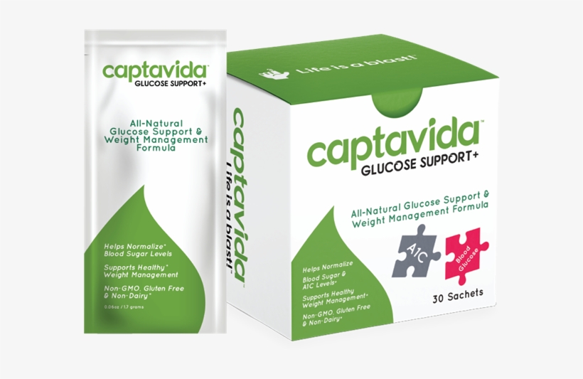 Captavida Glucose Support 30 Sachets - Carton, transparent png download
