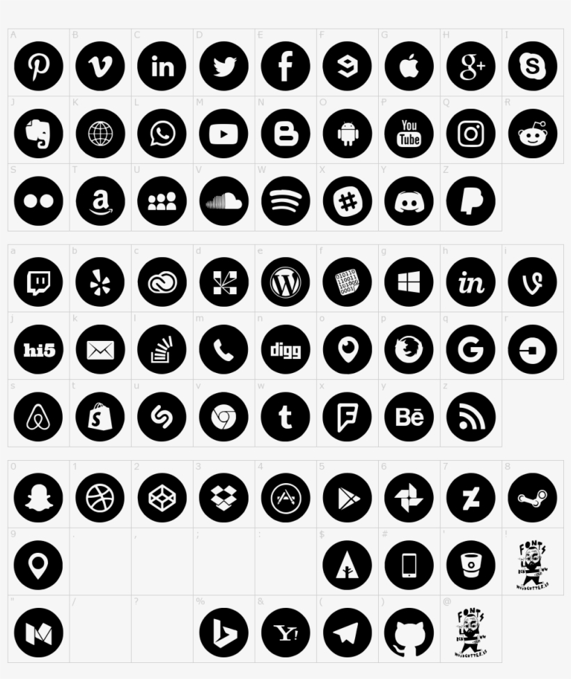 Circled Font Download - Download Font Social Media, transparent png download